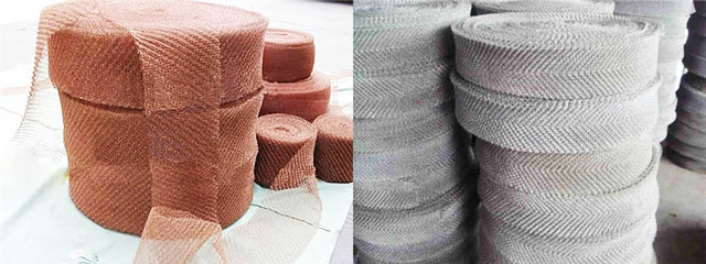 Knitted wire mesh and demister