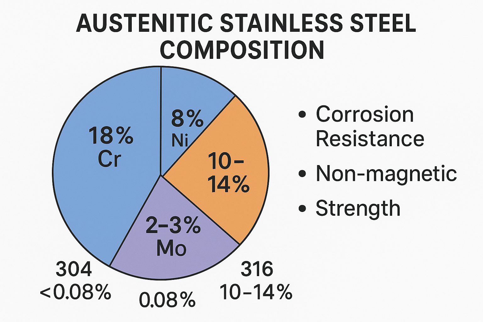 Metal material used for woven filter screen - Austenitic stainless steel